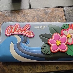 Kate Spade Blue Floral Aloha Wallet